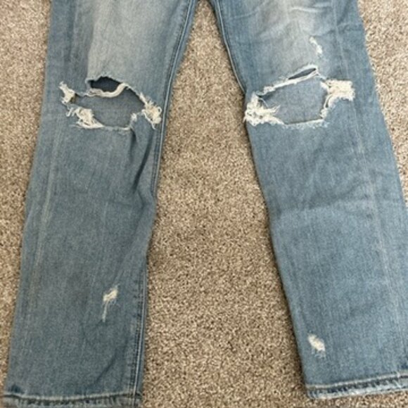 American Eagle light wash distressed straight leg jeans - Picture 4 of 7